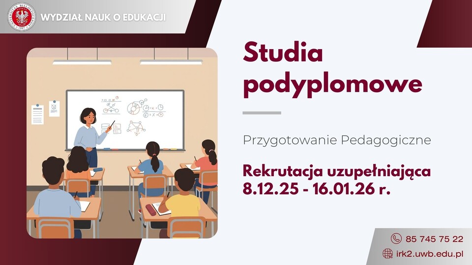 Rekrutacja uzupełniająca na studia podyplomowe – Przygotowanie Pedagogiczne