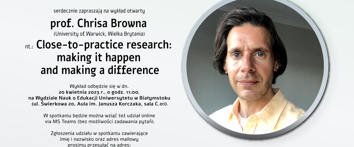 Plakat - Zaproszenie na wykład prof. Chrisa Browna