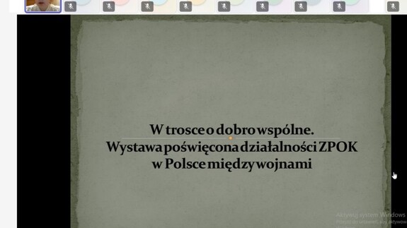 Dr Agnieszka Suplicka wystąpiła z referatem zatytułowanym „W trosce o dobro wspólne. Wystawa poświęcona działalności ZPOK w Polsce międzywojennej”