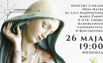 Plakat koncertu z okazji Dnia Matki ku czci Najświętszej Maryi Panny