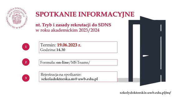 Tryb i zasady rekrutacji do Szkoły Doktorskiej Nauk Społecznych w roku akademickim 2023/2024