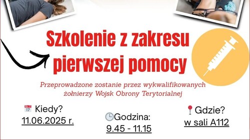 Szkolenie z zakresu pierwszej pomocy, które przeprowadzą wykwalifikowani żołnierze Wojska Obrony Terytorialnej