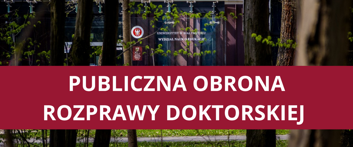 Obraz dekoracyjny z napisem "publiczna obrona rozprawy doktorskiej"