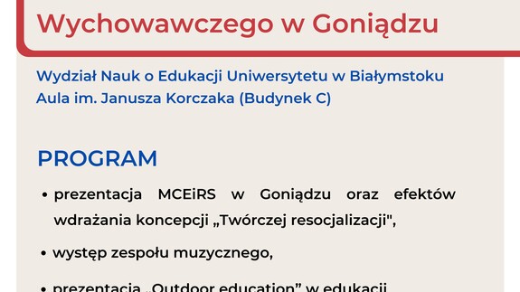 SPOTKANIE Z PRZEDSTAWICIELAMI I WYCHOWANKAMI MŁODZIEŻOWEGO CENTRUM EDUKACJI I READAPTACJI SPOŁECZNEJ W GONIĄDZU